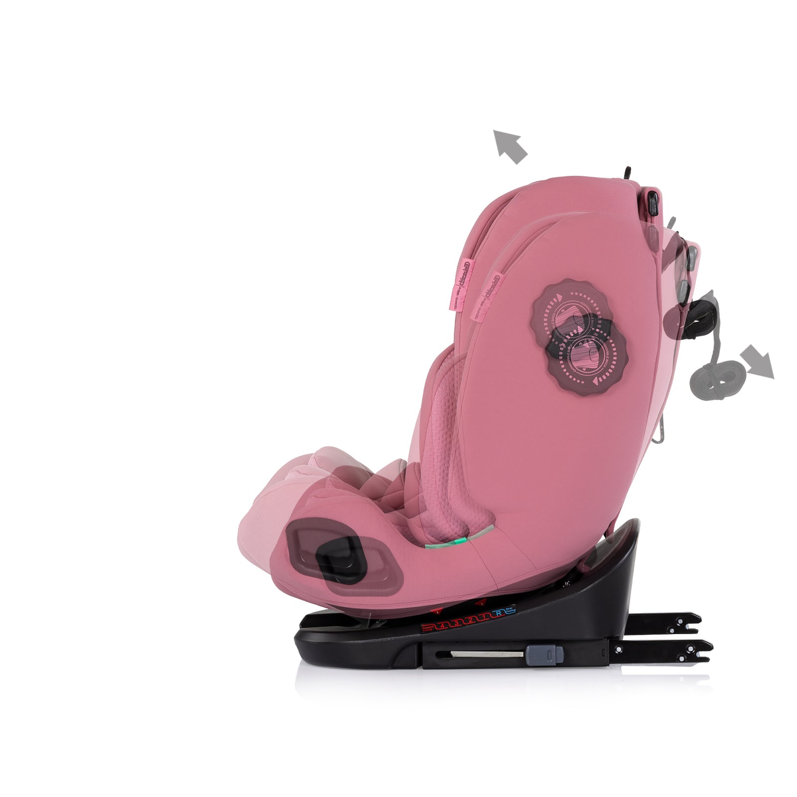 Chipolino Столче за кола360 I-size40-150 Techno iGROW роз