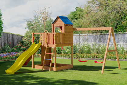 Fungoo 05130 TREEHOUSE дървена детска площадка с пързалка и люлки