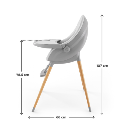 KinderKraft FINI UP столче за хранене GREY