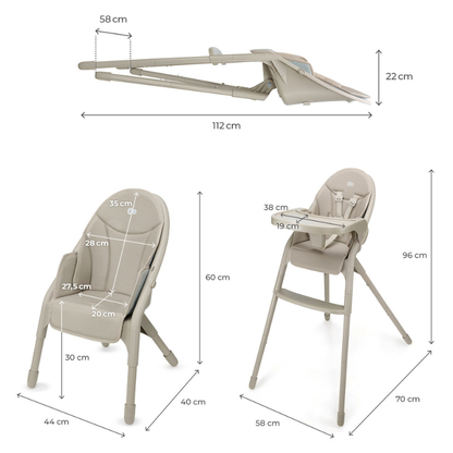 Kinderkraft DINNLY столче за хранене BEIGE