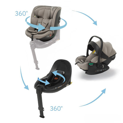 Комплект столче за кола Foppapedretti 3 в 1 Disk Grow i-Size + база Disk i-Size + столче Disk Infant i-Size Desert