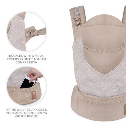 Kinderkraft HUGGY ергономична раница BIZUU dune whisper