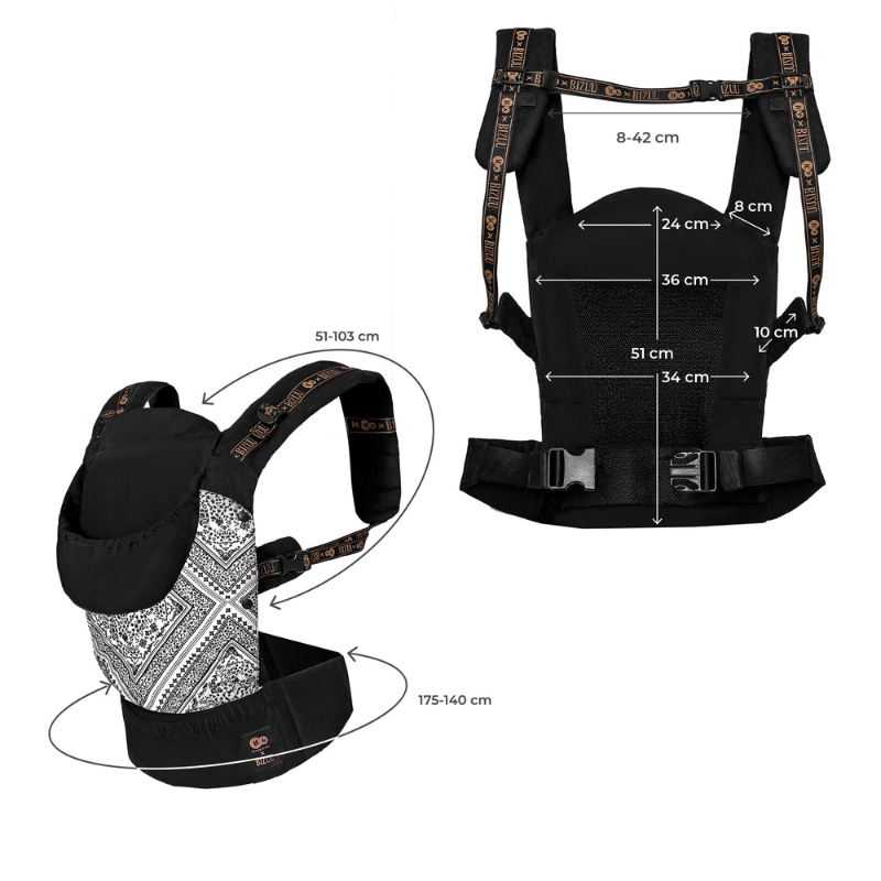 Kinderkraft HUGGY ергономична раница BIZUU lunar black