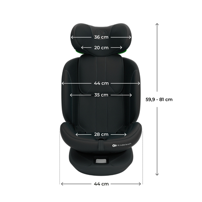 Kinderkraft I-Grow 2 PLUS столче за кола 40-150 cm BLACK
