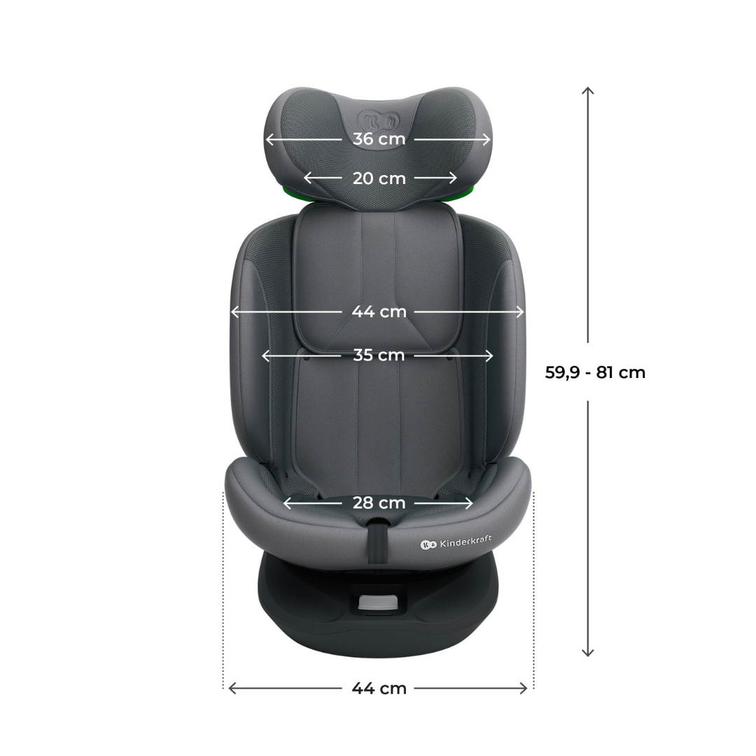Kinderkraft I-Grow 2 PLUS столче за кола 40-150 cm GREY