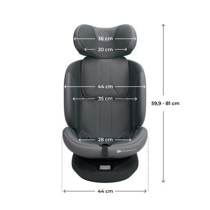 Kinderkraft I-Grow 2 PLUS столче за кола 40-150 cm GREY