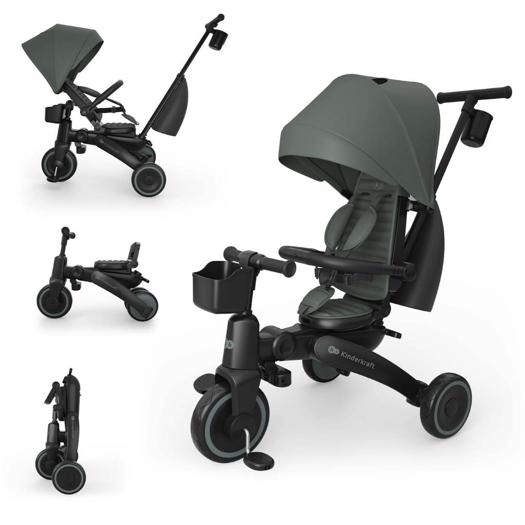 KinderKraft JAZZ 3 сгъваема триколка ЗЕЛЕНА