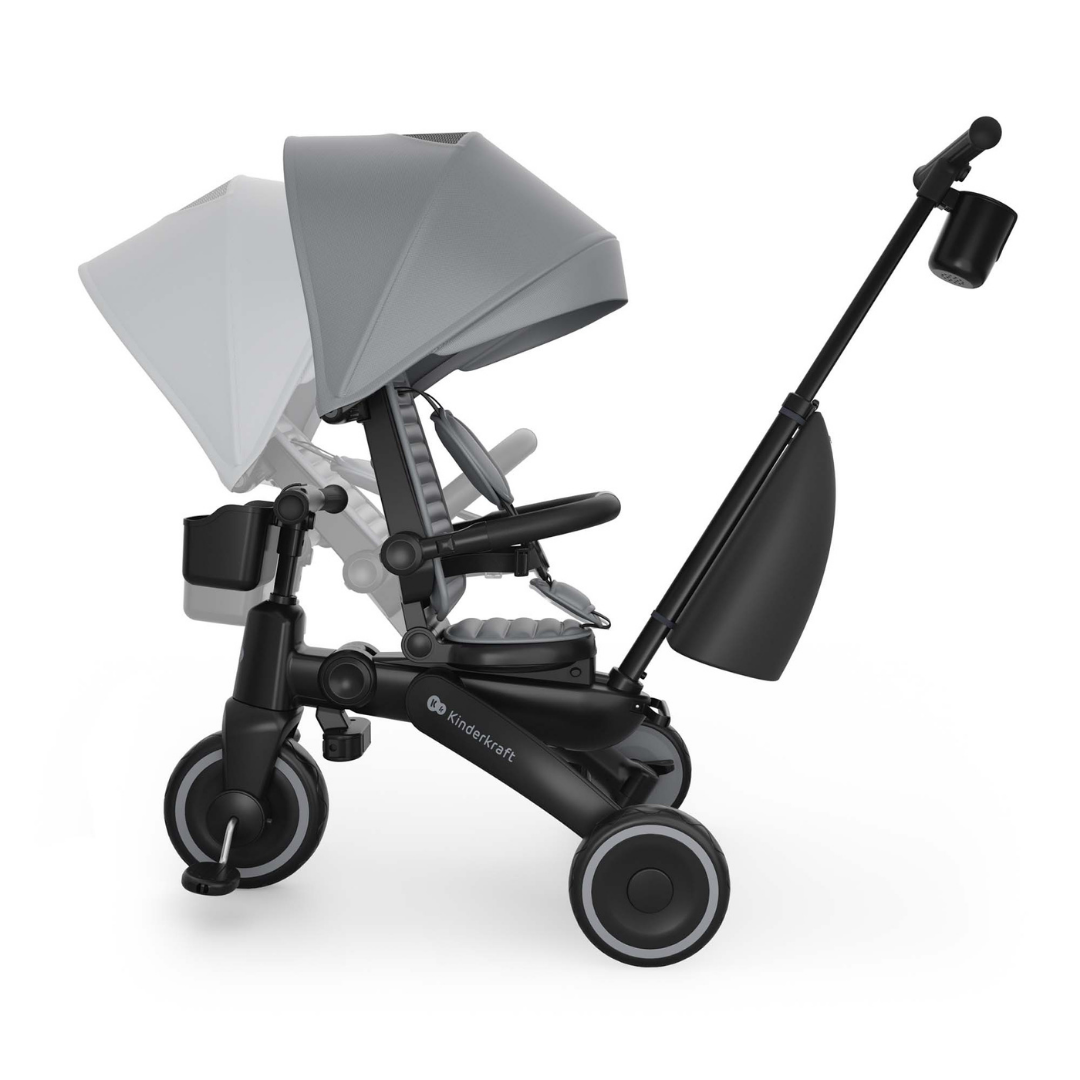 KinderKraft JAZZ 3 сгъваема триколка СИВА