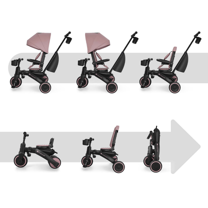 KinderKraft JAZZ 3 сгъваема триколка РОЗОВА