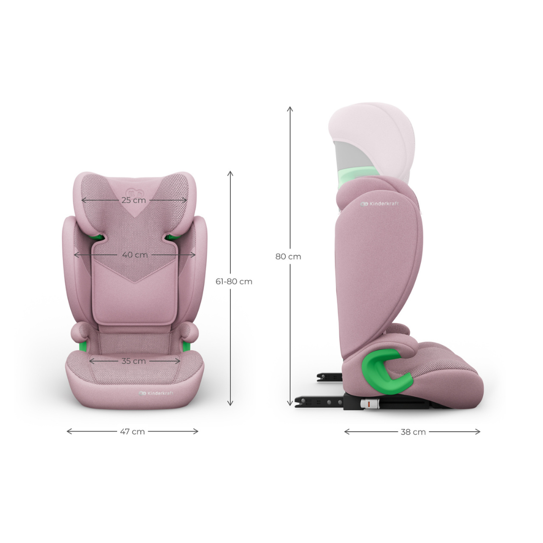 KinderKraft JUNIOR FIX 2 PLUS столче за кола PINK