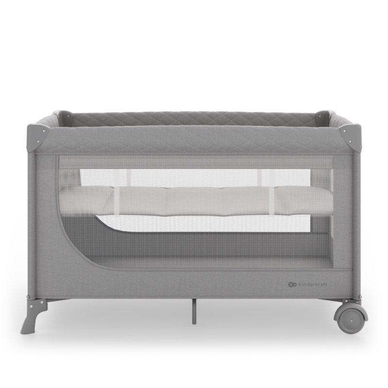 Kinderkraft LEODY UP сгъваема бебешка кошара GREY