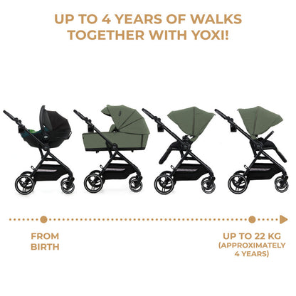 Kinderkraft YOXI бебешка количка 3в1 MYSTIC GREEN