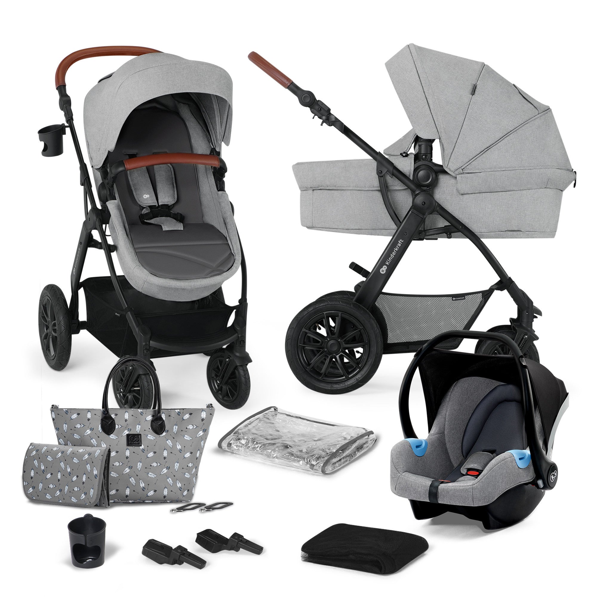 KinderKraft количка 3в1 XMOOV 2023 Light Gray KSXMOV00LGR3000