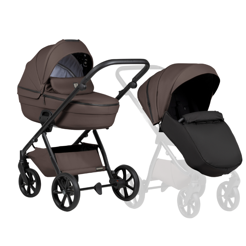 Tutis UNO 6+ Leather бебешка количка 2в1 177 Cioccolata
