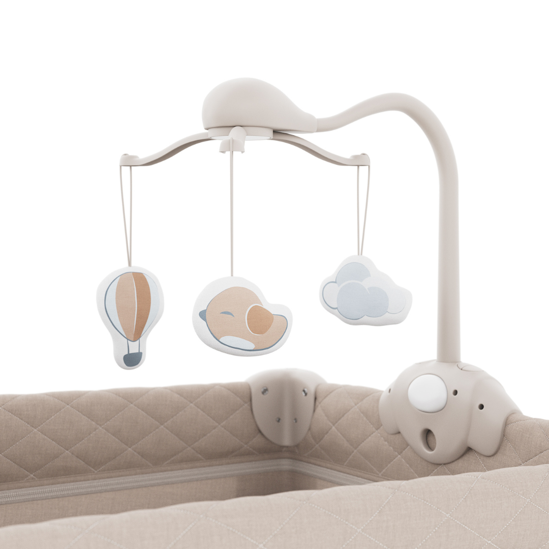 Kinderkraft LEODY UP сгъваема бебешка кошара с аксесоари BEIGE