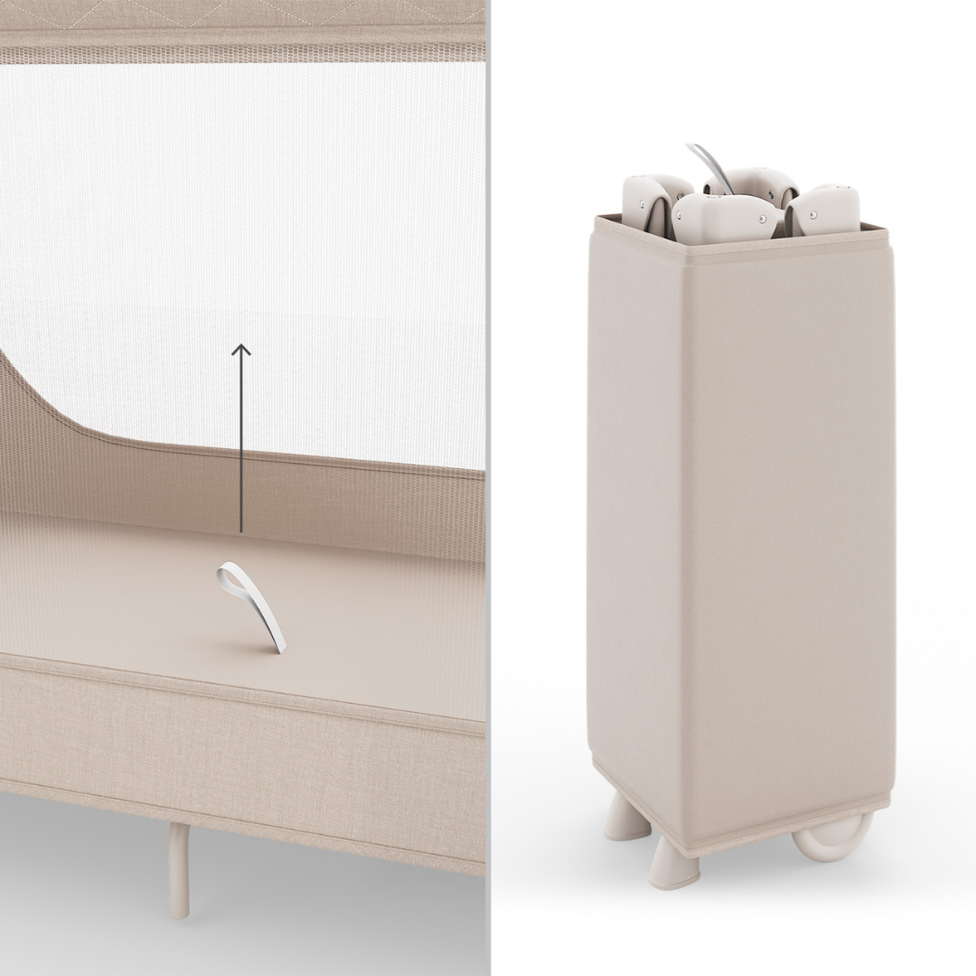 Kinderkraft LEODY UP сгъваема бебешка кошара с аксесоари BEIGE