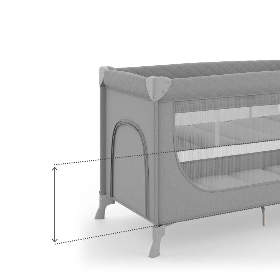 Kinderkraft LEODY UP сгъваема бебешка кошара с аксесоари GREY