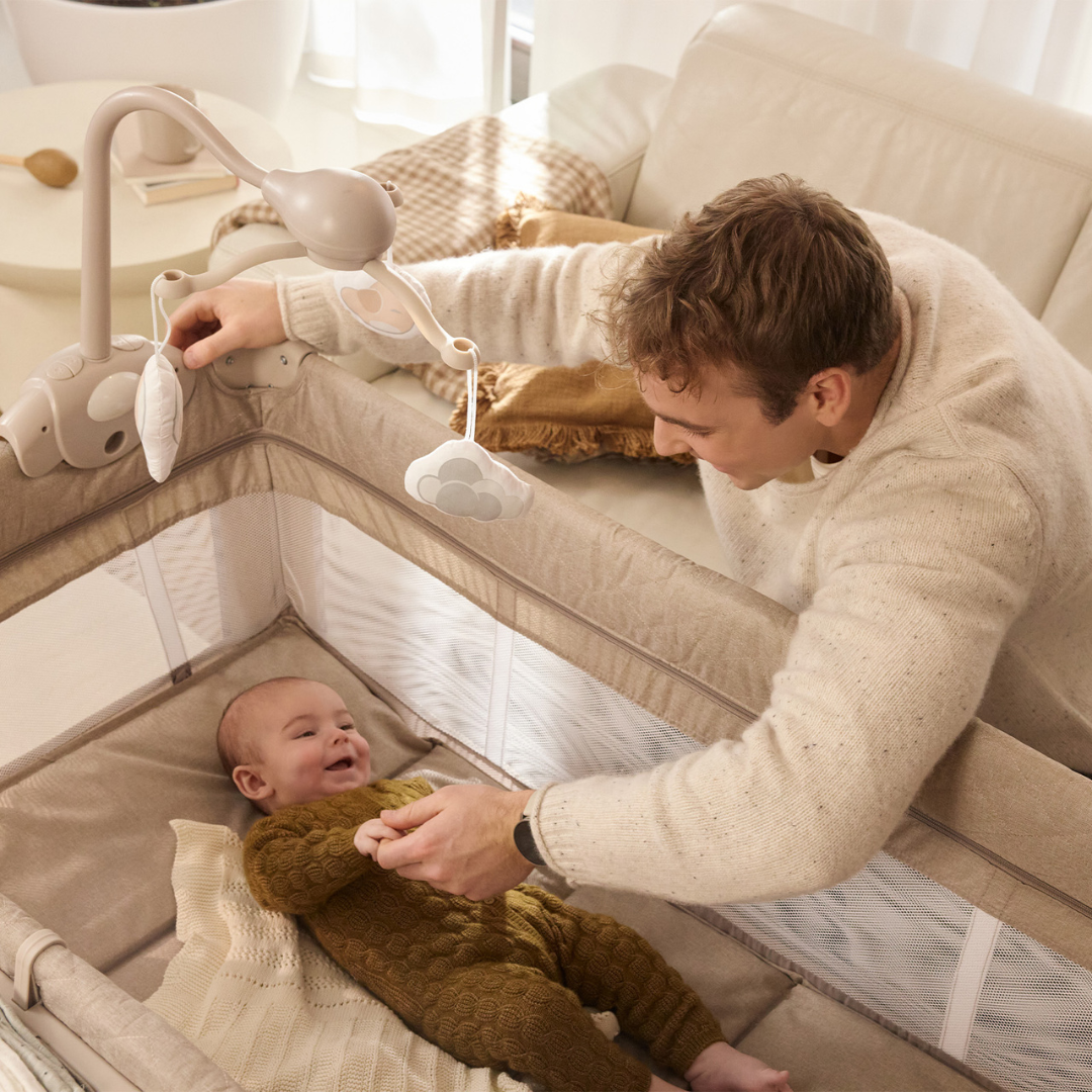 Kinderkraft LEODY UP сгъваема бебешка кошара с аксесоари BEIGE