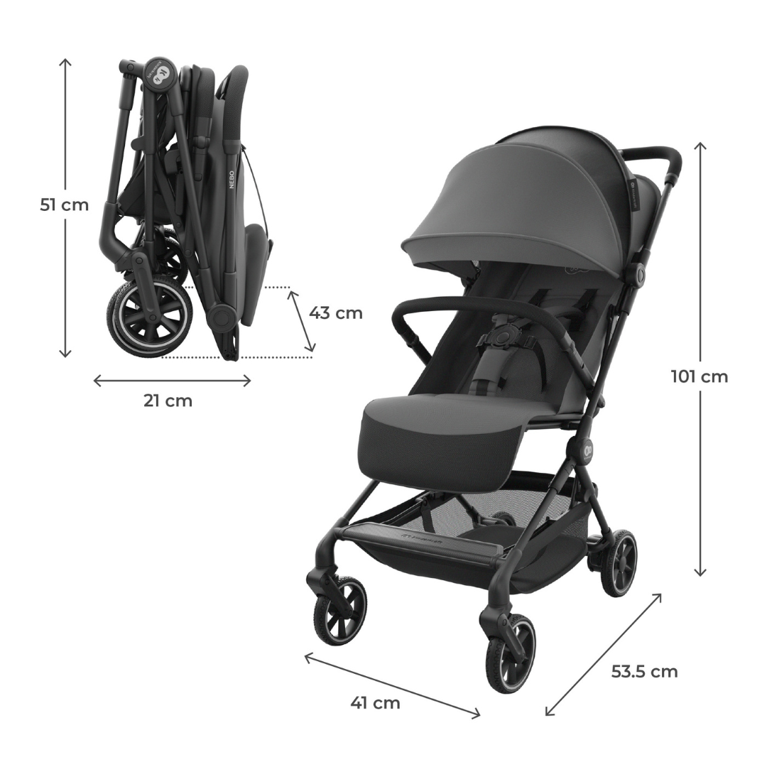 Kinderkraft NEBO бебешка количка PLATINUM GRAY