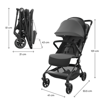 Kinderkraft NEBO бебешка количка PLATINUM GRAY