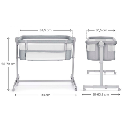 KinderKraft NESTEE UP 2 бебешка кошара LIGHT GREY