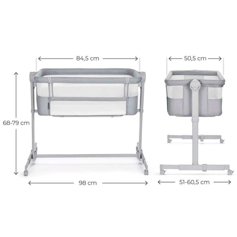 KinderKraft NESTEE UP 2 бебешка кошара LIGHT GREY