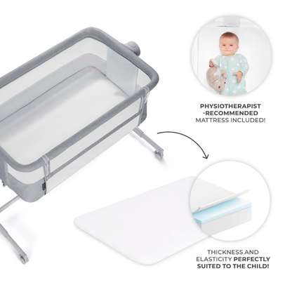 KinderKraft NESTEE UP 2 бебешка кошара LIGHT GREY