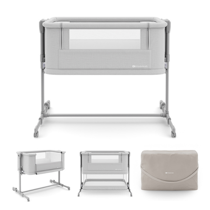 KinderKraft NESTE GROW 2 бебешка кошара LIGHT GREY