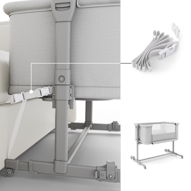 KinderKraft NESTE GROW 2 бебешка кошара LIGHT GREY