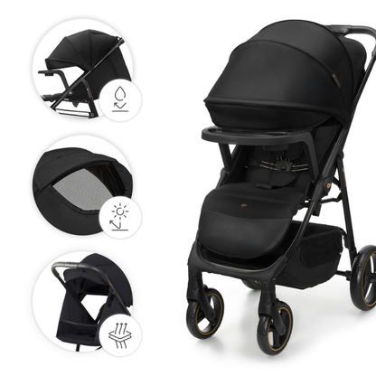 Kinderkraft TRIG 3 бебешка количка с табла ONYX BLACK